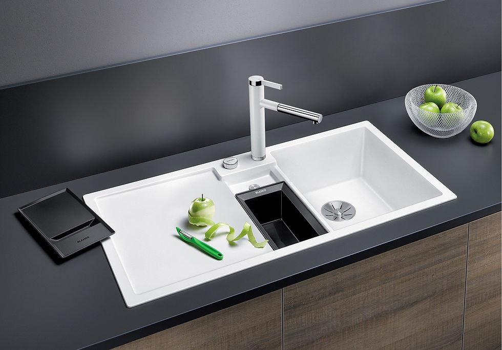 Thumbnail: Blanco Collectis 6S Silgranite 1.5 Bowl Inset Sink with Sorting Basket & Lid
