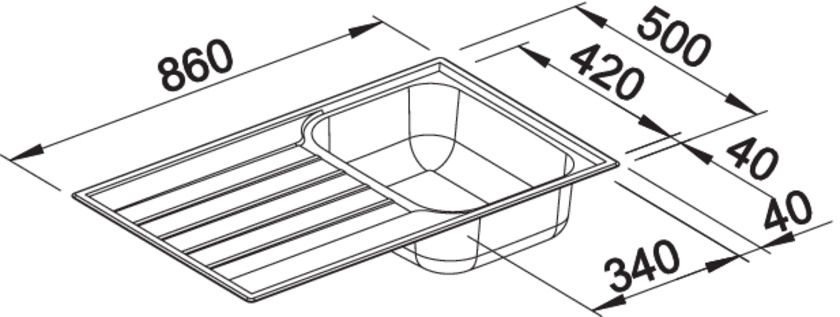 Thumbnail: Blanco Livit 45S Salto Small Single Bowl Stainless Steel Inset Sink 450835