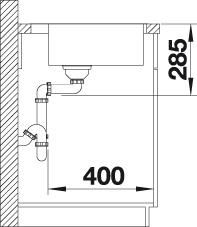 Thumbnail: Blanco Supra 400 -IF/A Inset Stainless Steel Sink With Tap Ledge  526352