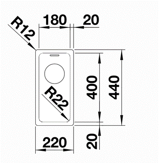 Thumbnail: Blanco Andano 180-IF Inset Sink Stainless Steel- 522951