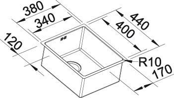 Thumbnail: Blanco Claron 340-U Stainless Steel Undermount Sink 521571