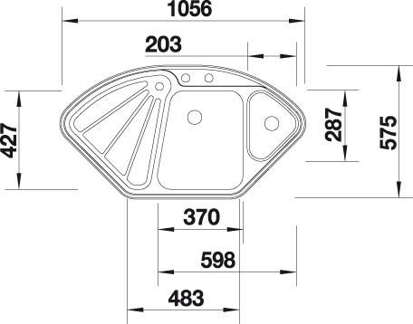 Thumbnail: Blanco Delta IF Stainless Steel Corner Sink 523667