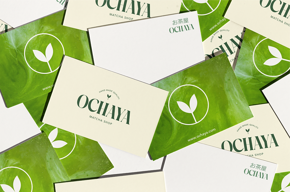 Matcha branding business design mockup