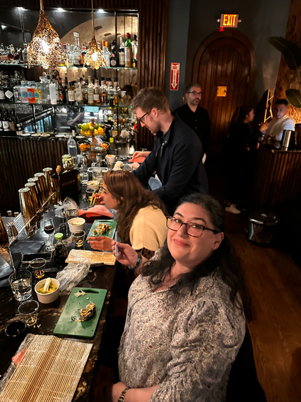 Participants during public classes sushi-making workshop