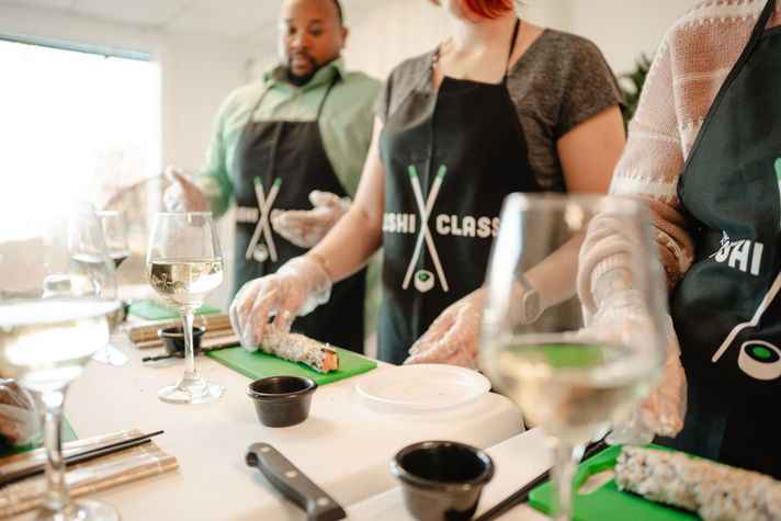Team building sushi workshops and corporate sushi-making events by The Sushi Class in New England — fun, collaborative, and delicious experiences for every team.
