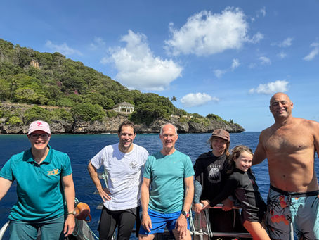 Group of people at the rear of the boat on Christmas Island