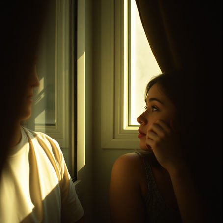 Person contemplative conversation