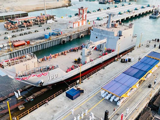 SIMA Perú botó el nuevo buque logístico BAP Talara para la Marina de Guerra del Perú