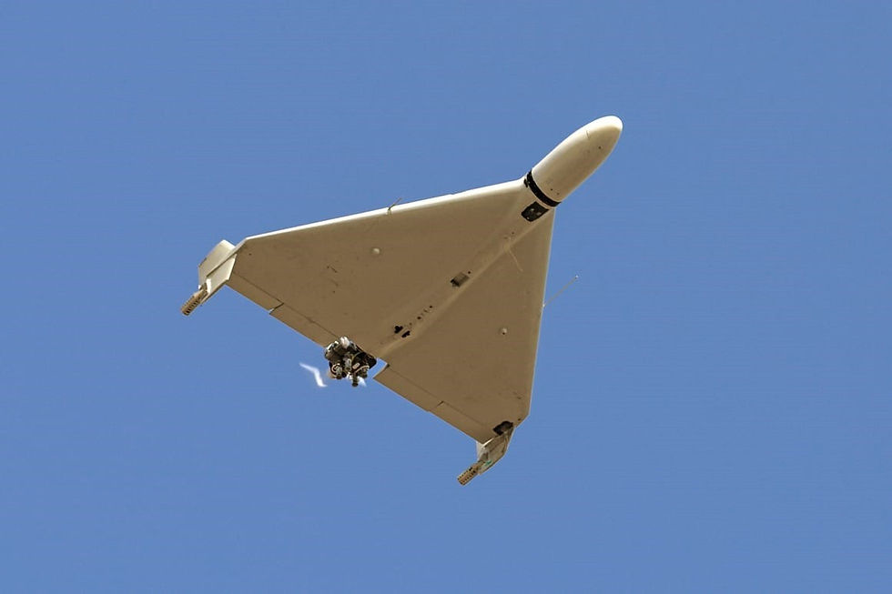 Dron suicida Shahed-136. Foto: Anonymous/Middle East Images/AFP via Getty Images