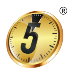 Gold timer with number 5