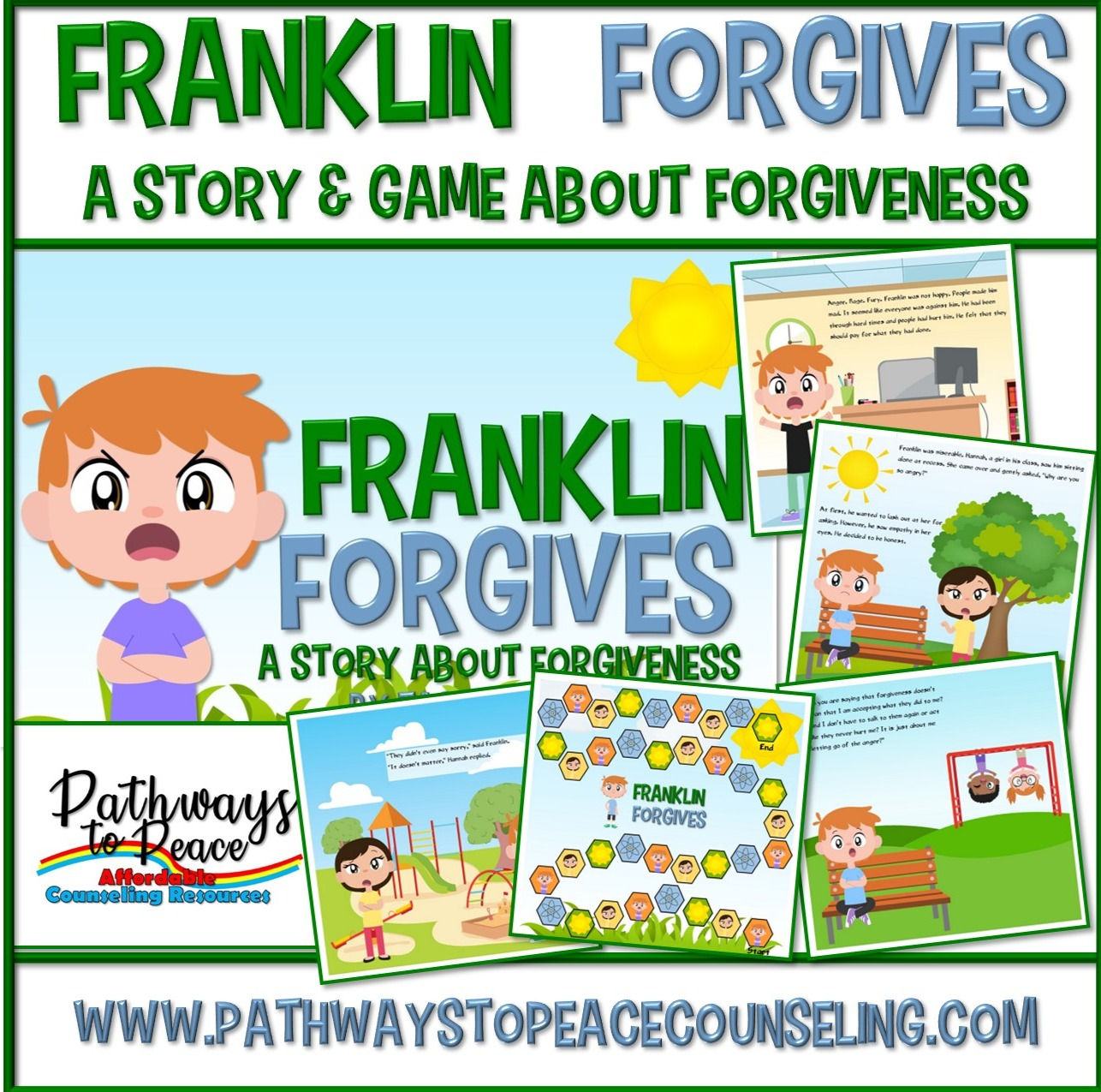 Franklin Forgives - Book and Game about Forgiveness -Telehealth/Online Version