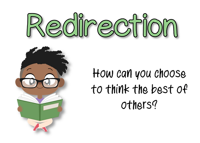 Redirection cards help children redirect their thoughts in a positive direction.