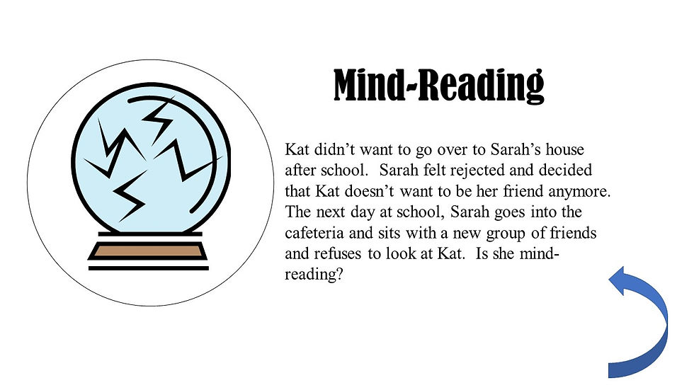 mind-reading is assuming you know why someone did something.