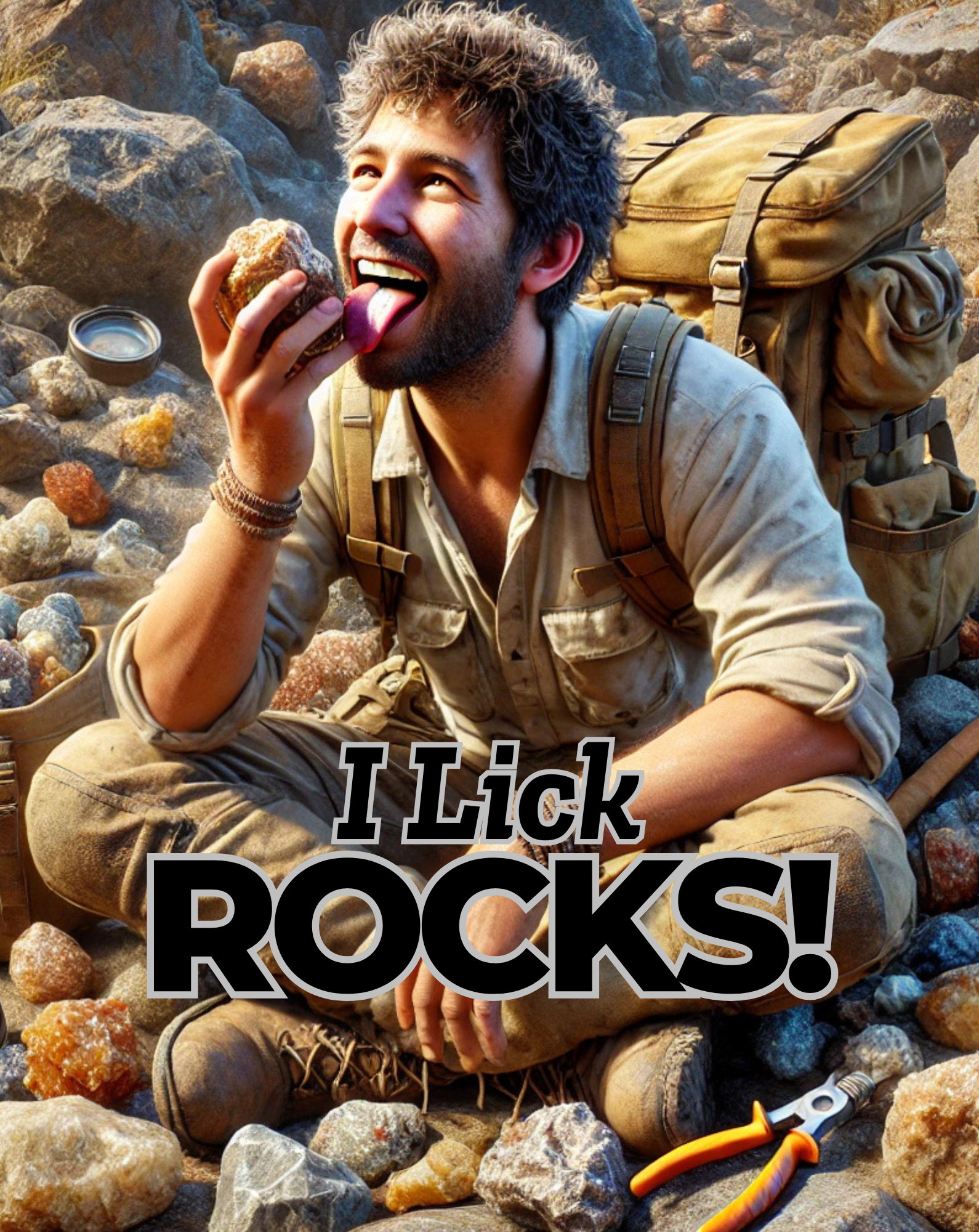 “I Lick Rocks!” Funny Rock Licking Sign