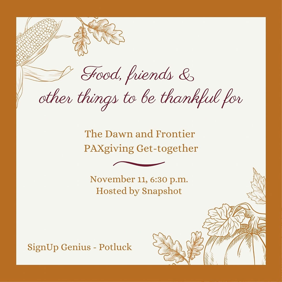 Dawn & Frontier Paxgiving