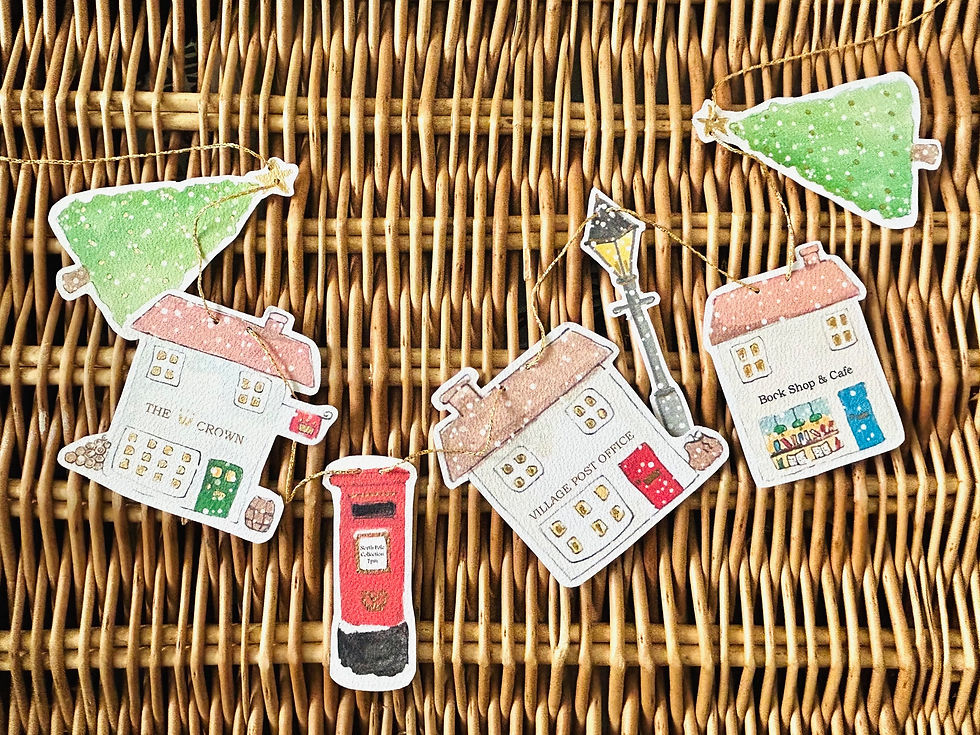 Thumbnail: Christmas Village Paper Garland