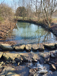 Fluß mit kleinem Wasserfall