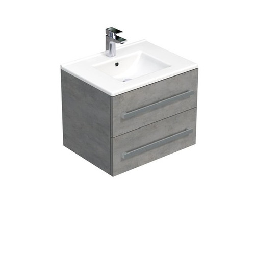 Wall Mount Vanity Cube Way 60x53x46 cm Concrete Grey Matte
