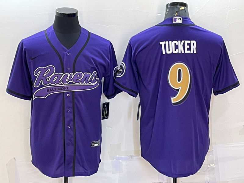 B.Ravens #9 Justin Tucker Baseball Jersey