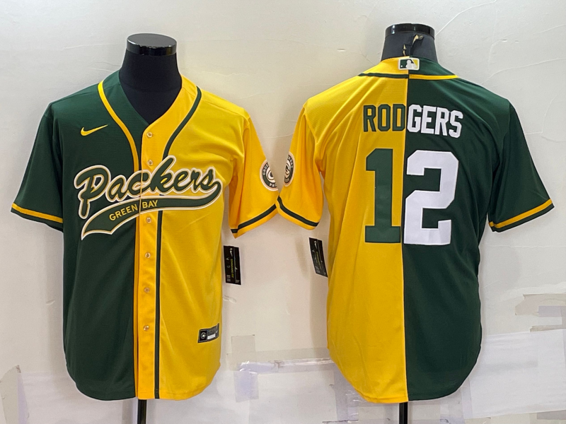 GB.Packers #12 Aaron Rodgers Baseball Jersey