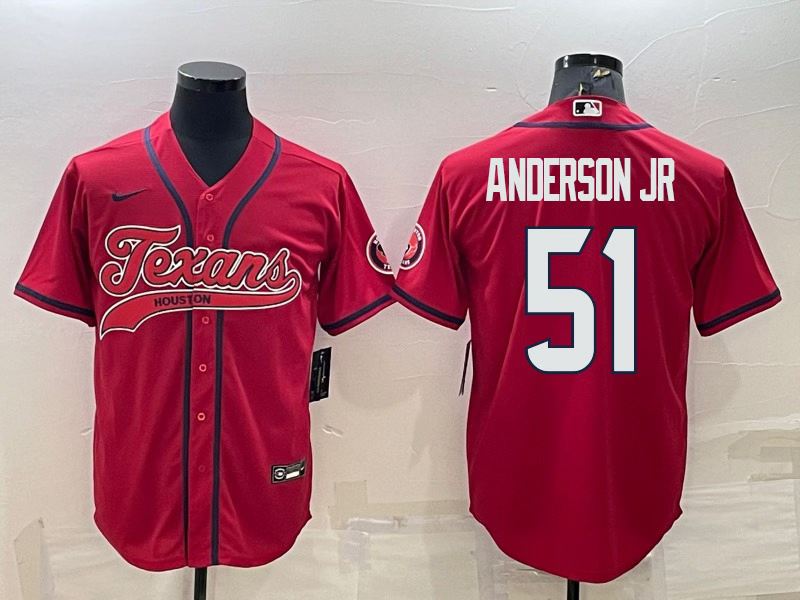 H.Texans #51 Will Anderson Jr Baseball Jersey