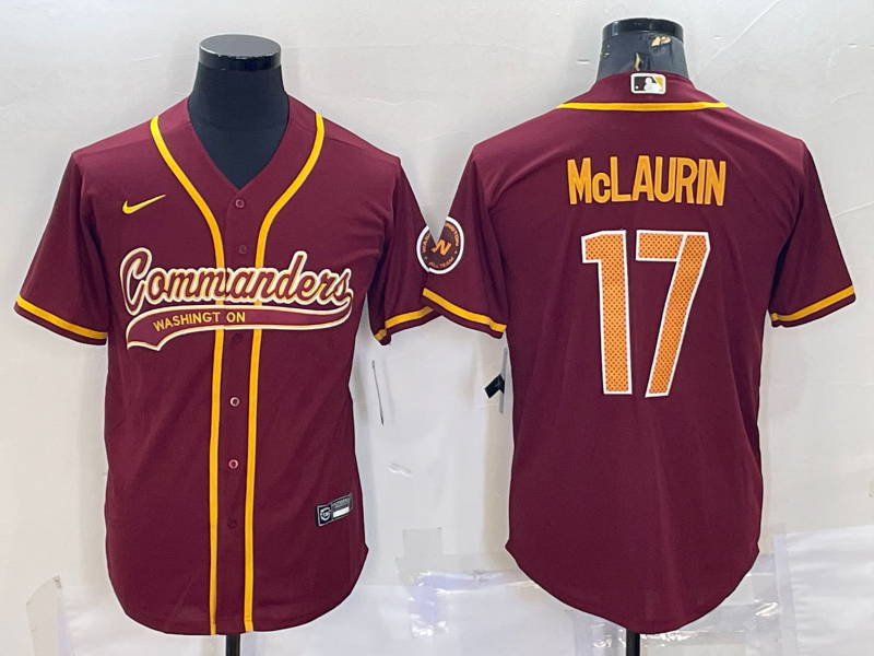 W.Commanders #17 Terry McLaurin Baseball Jersey