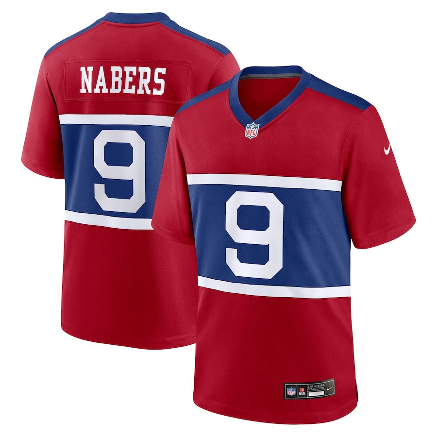 NY.Giants #9 Malik Nabers Century Red New York Giants Alternate Game Jersey