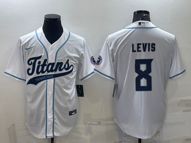T.Titans #8 Will Levis Baseball Jersey Stitched