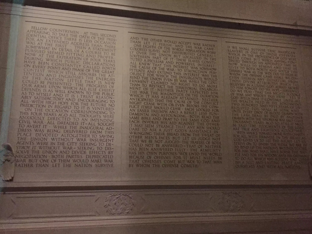 Inscription of Lincoln's Second Inaugural Address