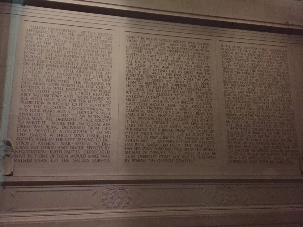 Inscription of Lincoln's Second Inaugural Address