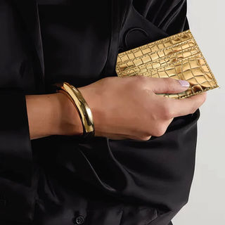 SWEDEY Slim Metalic Croc Wallet - GOLD | SWEDEY