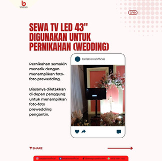 Sewa TV LED 43" untuk pesta nikah