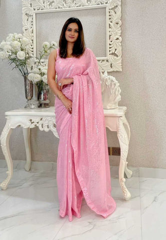 Georgette ready-to-wear sarees for parties and wedding wear by WiMO