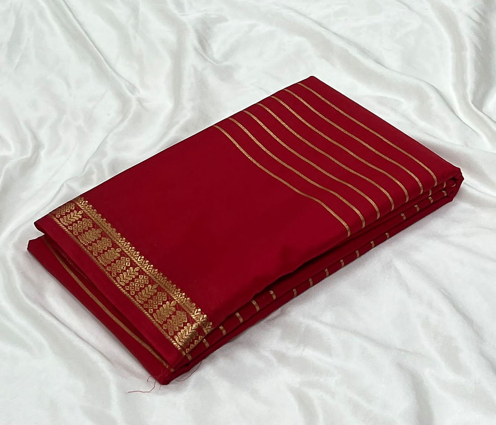 Mysore Silk Saree Ready to Wear With Elegant Double Zari Border Running Blouse