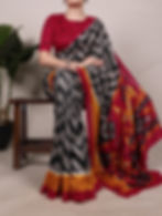 Semi Tussar Silk Ready to Wear Saree – Leheriya Print with Contrast Double Border