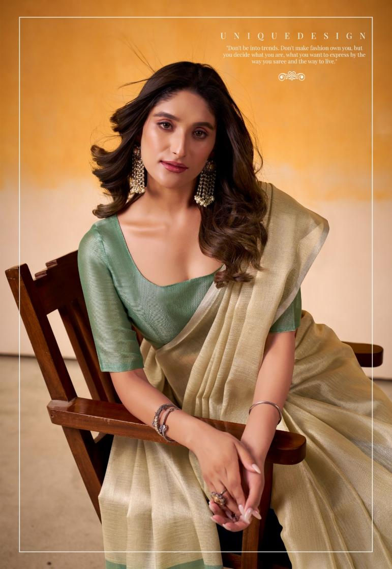 Tissue Silk Ready-to-Wear Saree in Pastel Shade - Where Elegance Meets Tradition