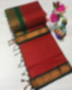 Kalyani Cotton Checks Ready to Wear Saree With Contrast Zari Border & Pallu