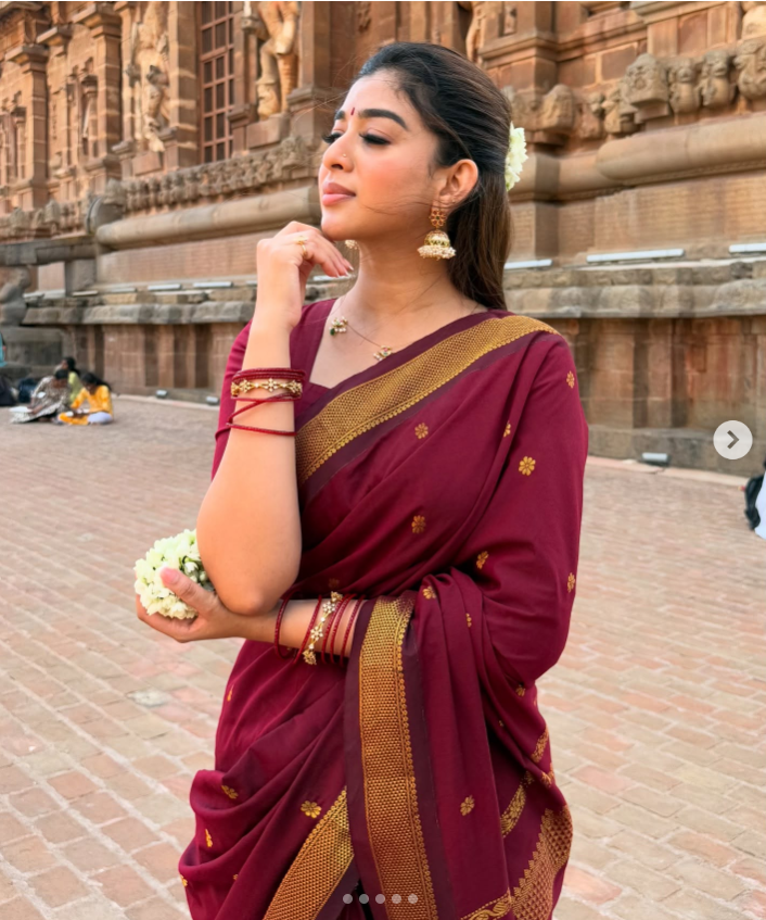 Traditional Maroon Kalyani Cotton Ready to Wear Saree with Zari Border
