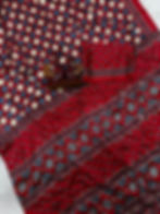 Satin Ready-to-Wear Saree with Ajrakh Print and Mirror Work All Over