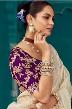 Designer Ready to Wear Saree For Weddings, Premium Glass Tissue Organza Fabric