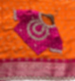 Orange & Pink Dola Silk Ready to Wear Saree With Zari Border & Lace