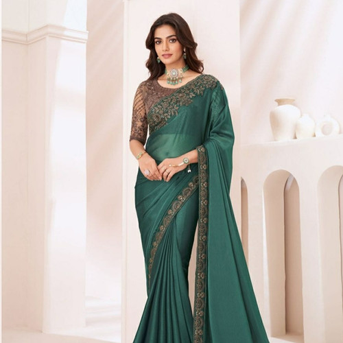 Party Wear Georgette Saree, One Minute Saree, Designer Blouse