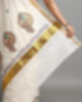 Onam Pure Cotton Ready to Wear Saree With Embroidered Peacock Motifs