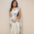 Kerala Kasavu Ready to Wear Tissue Saree, Embroidery Motifs Silver Zari Border