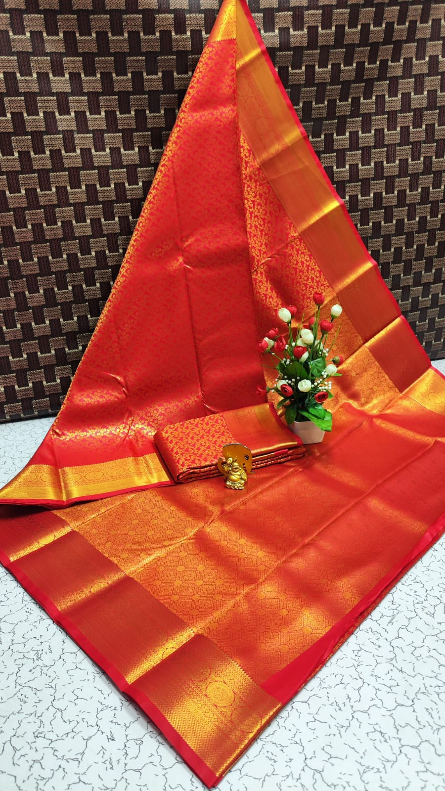 Semi Silk Ready to Wear Saree – Samudrika / Vasthrakala Style, Rich Zari Pallu