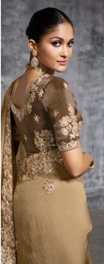 Wedding Luxury Wear Ready-to-Wear Saree in Premium Tissue Zari with Embroidery
