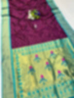 Semi Silk Paithani Ready to Wear Saree with Contrast Border Meenakari Pallu