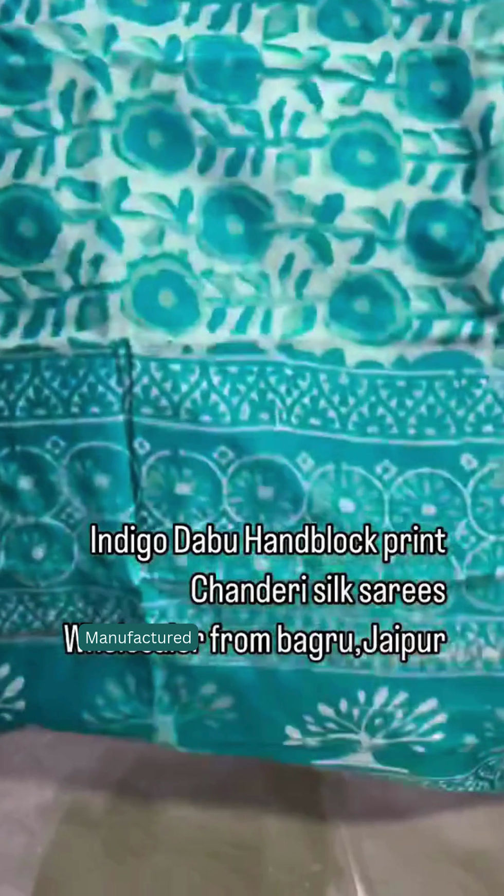 Chanderi Silk Ready to Wear Saree with Bagru Dabu Hand Block Print