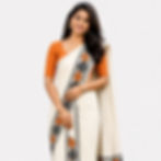 Readymade Set Mundu in Pure Cotton With Elegant Leaf Motifs, Printed Blouse