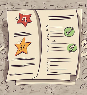 a piece of paper with right and wrong sy